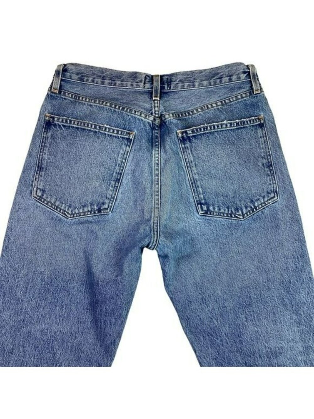 A Gold E Womens High-Rise Relaxed Straight-Leg Jeans In Medium Wash Size 31 100% - Picture 7 of 12